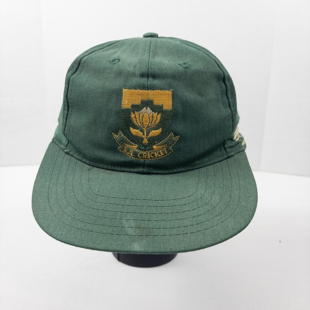 Vintage 80s South Africa Cricket Australia‎ Albion C&D Snapback Hat Mens Green